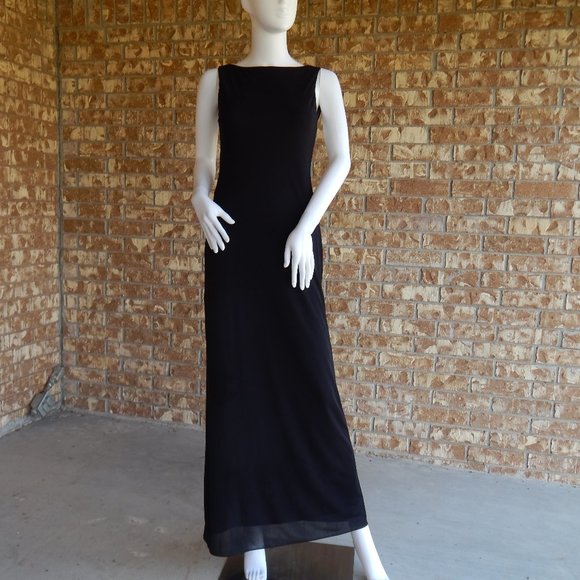 Laundry size 4 LONG BLACK LOW BACK CHIC DRESS - Picture 1 of 15